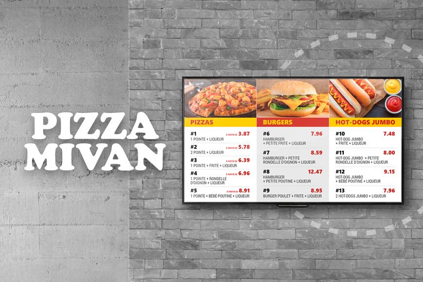 Pizza Mivan - Affichage numérique